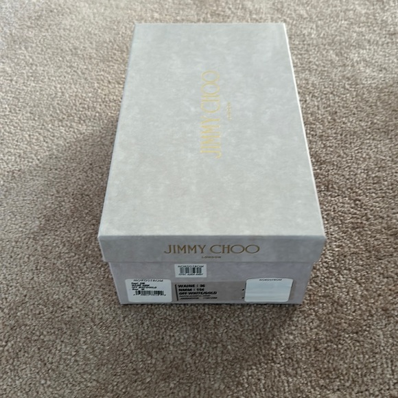 Jimmy Choo flat slip on ballerina 🩰 shoes - Off-white + Gold ✨✨✨ - Picture 1 of 10